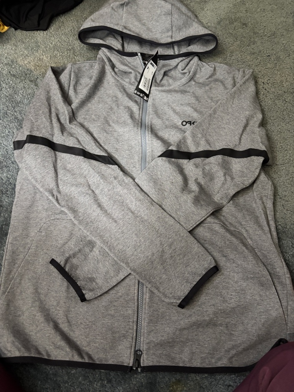 Men's Grey Zip-Up Hoodie Sweater - Lightweight Athletic Jacket